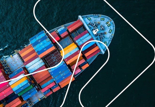 Transportskip sett ovenfra